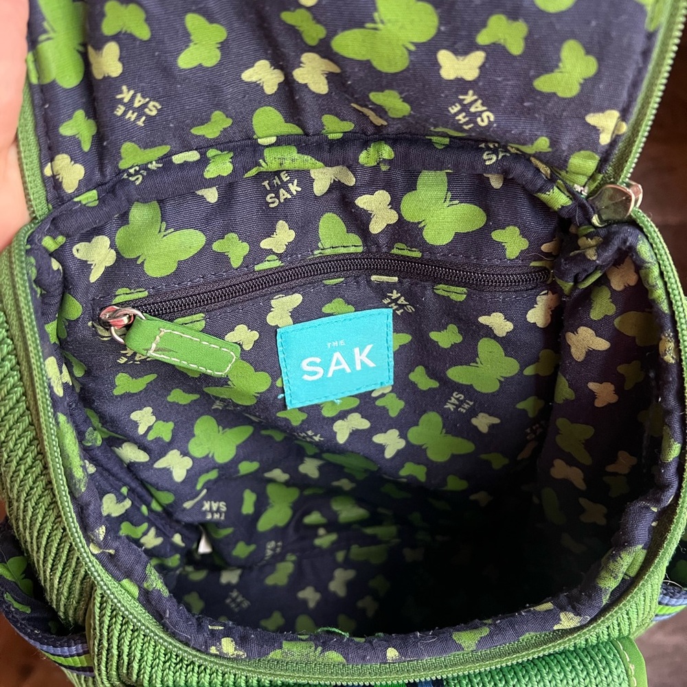 The Sak Mini Green Backpack Adjustable Straps Purse Handbag Butterfly pattern 🎒 - Picture 4 of 8